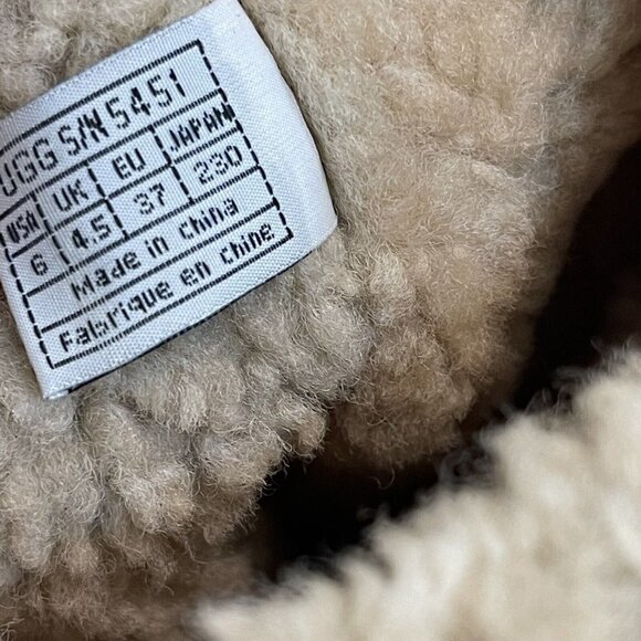 UGG SANDRA BROWN LEATHER SHEARLING KNEE HIGH Wedge BOOTS WOMENS Size 6 - Picture 4 of 4